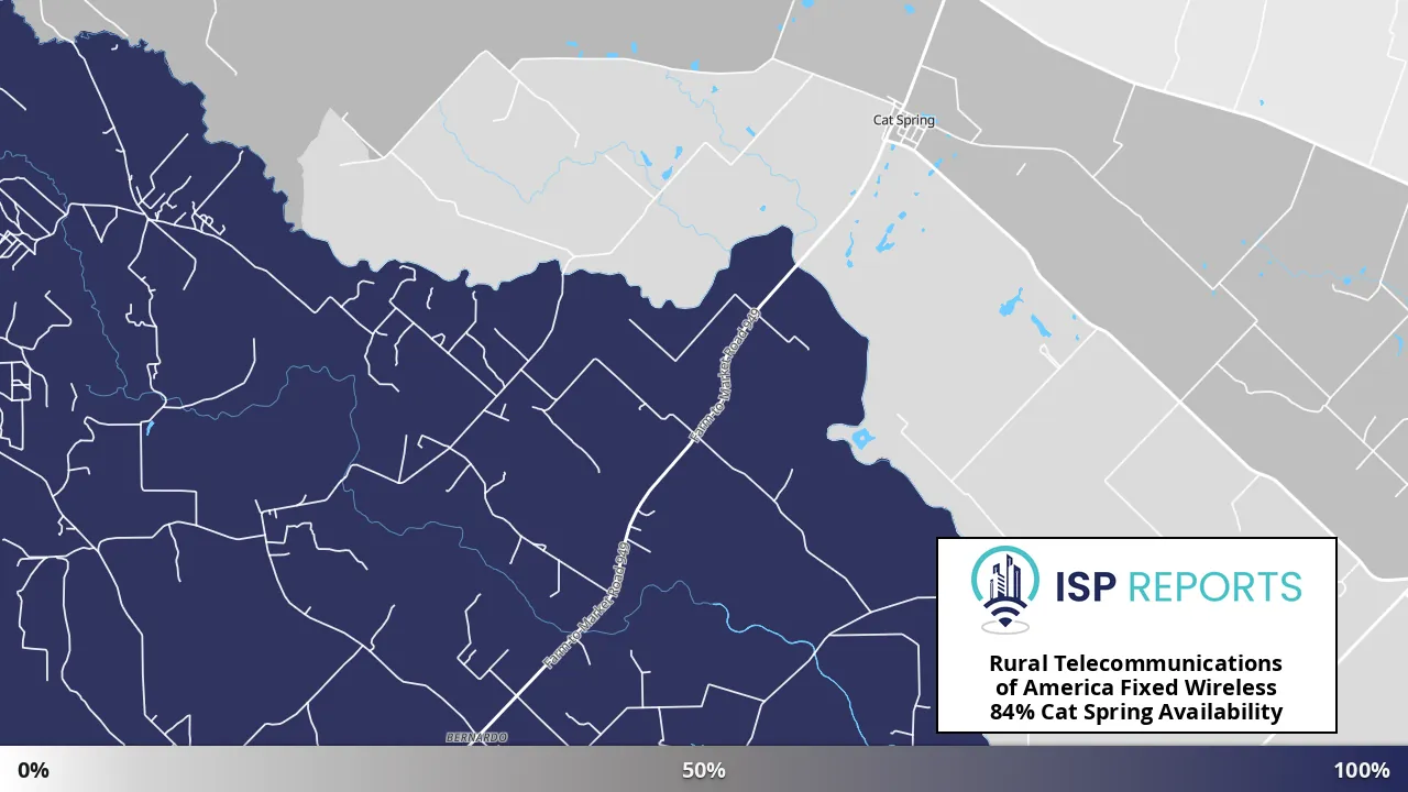 Cat Spring, TX map of internet availability
