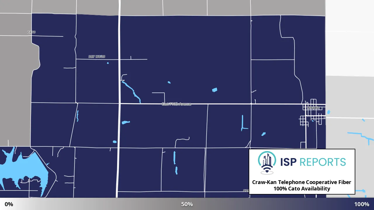 Cato, KS map of internet availability