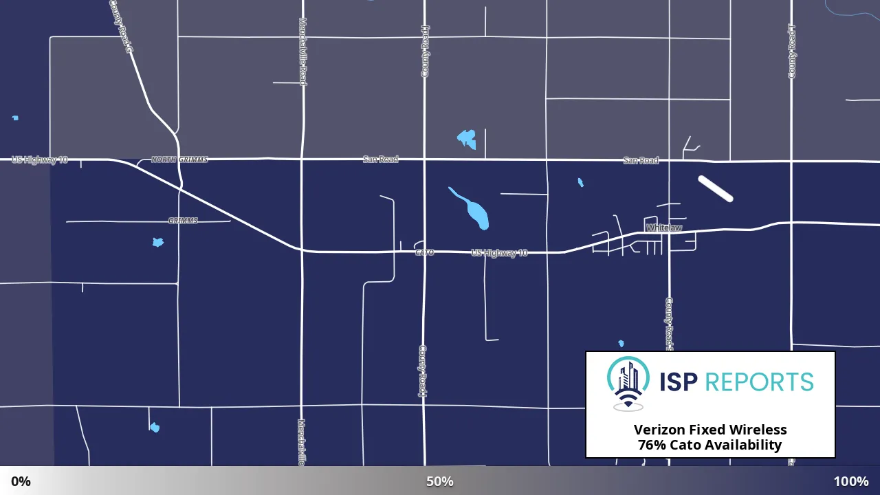 Cato, WI map of internet availability
