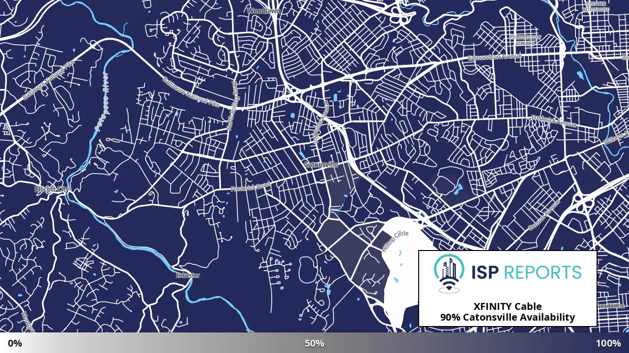 Catonsville, MD map of internet availability