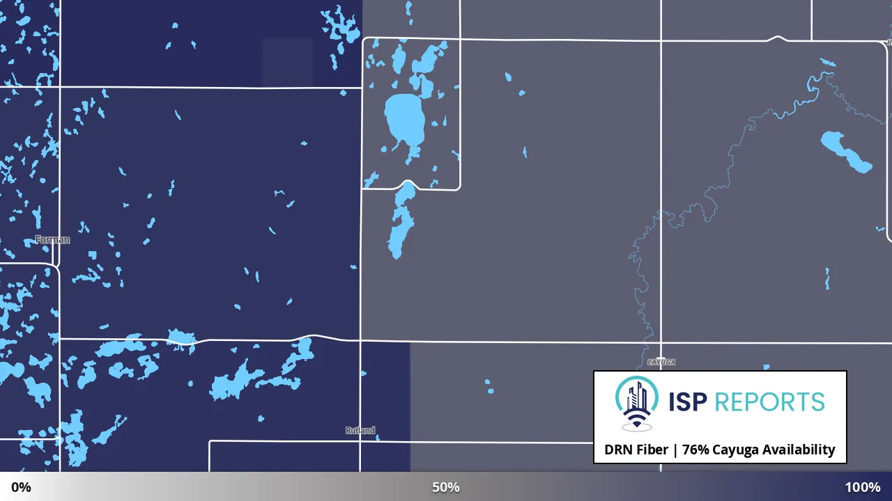 Cayuga, ND map of internet availability