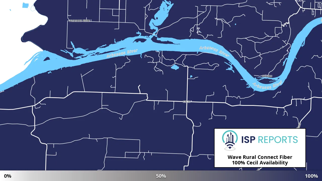 Cecil, AR map of internet availability