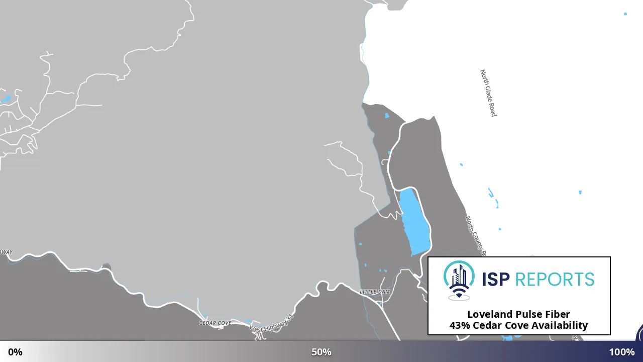 Cedar Cove, CO map of internet availability