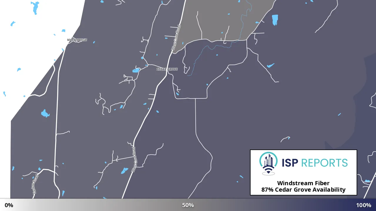 Cedar Grove, GA map of internet availability