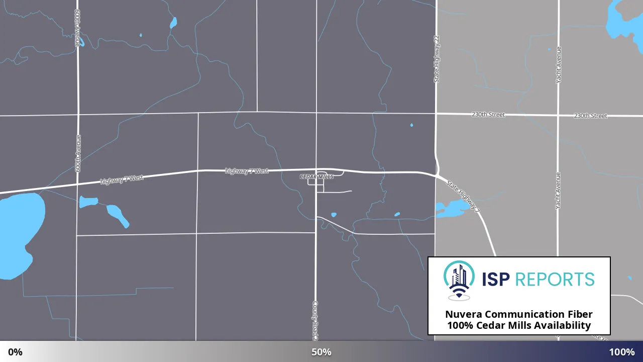 Cedar Mills, MN map of internet availability