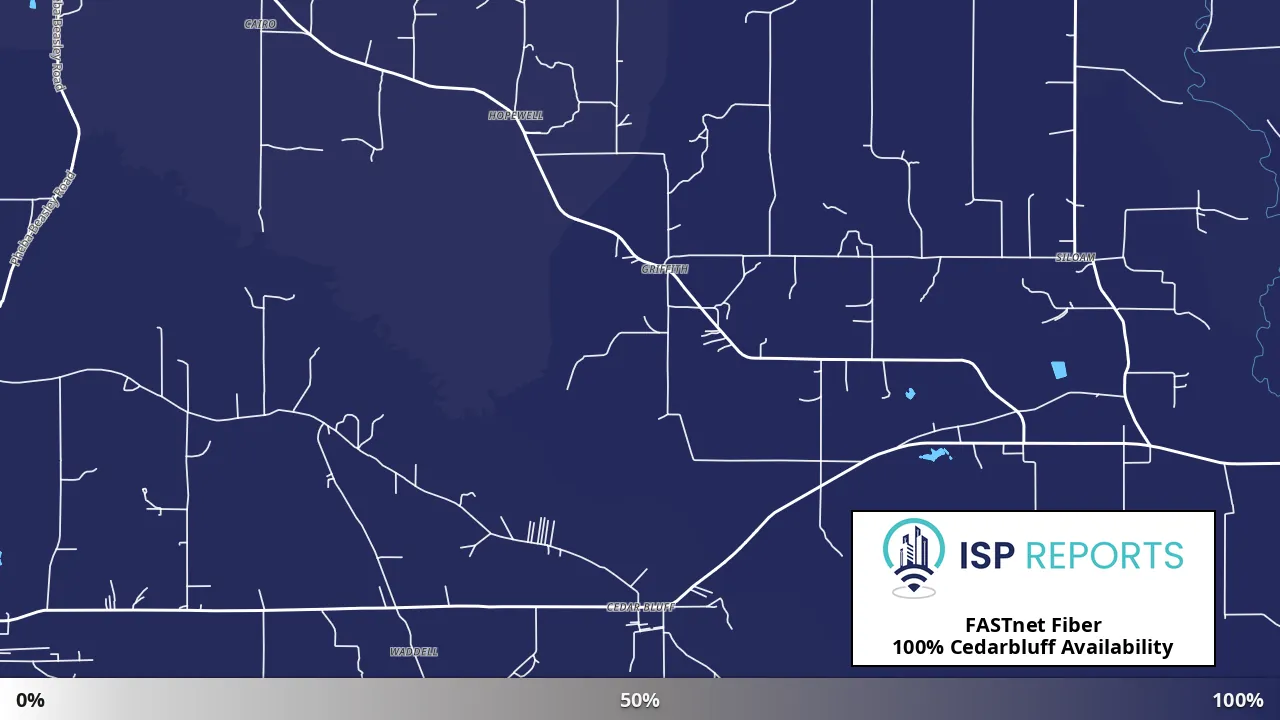 Cedarbluff, MS map of internet availability