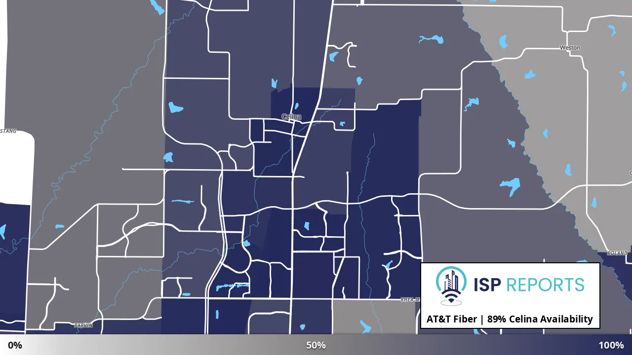 Celina, TX map of internet availability