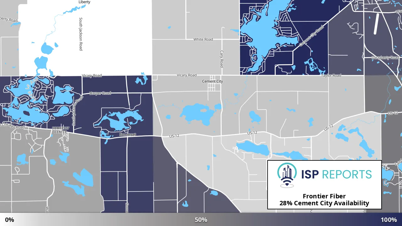 Cement City, MI map of internet availability