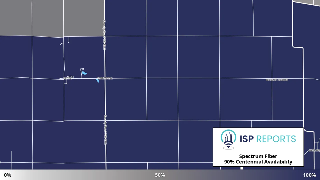 Centennial, IN map of internet availability
