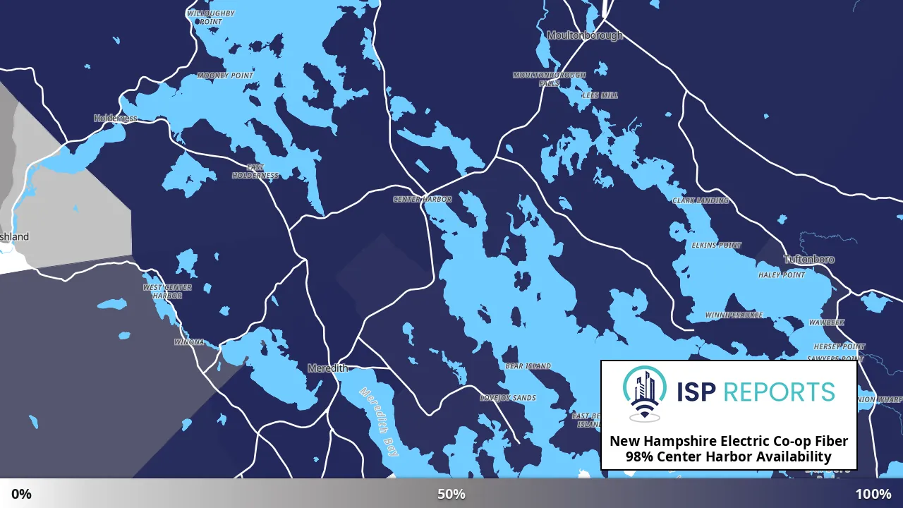 Center Harbor, NH map of internet availability