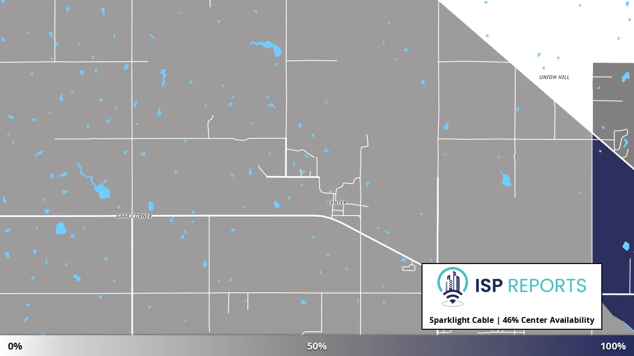 Center, OK map of internet availability