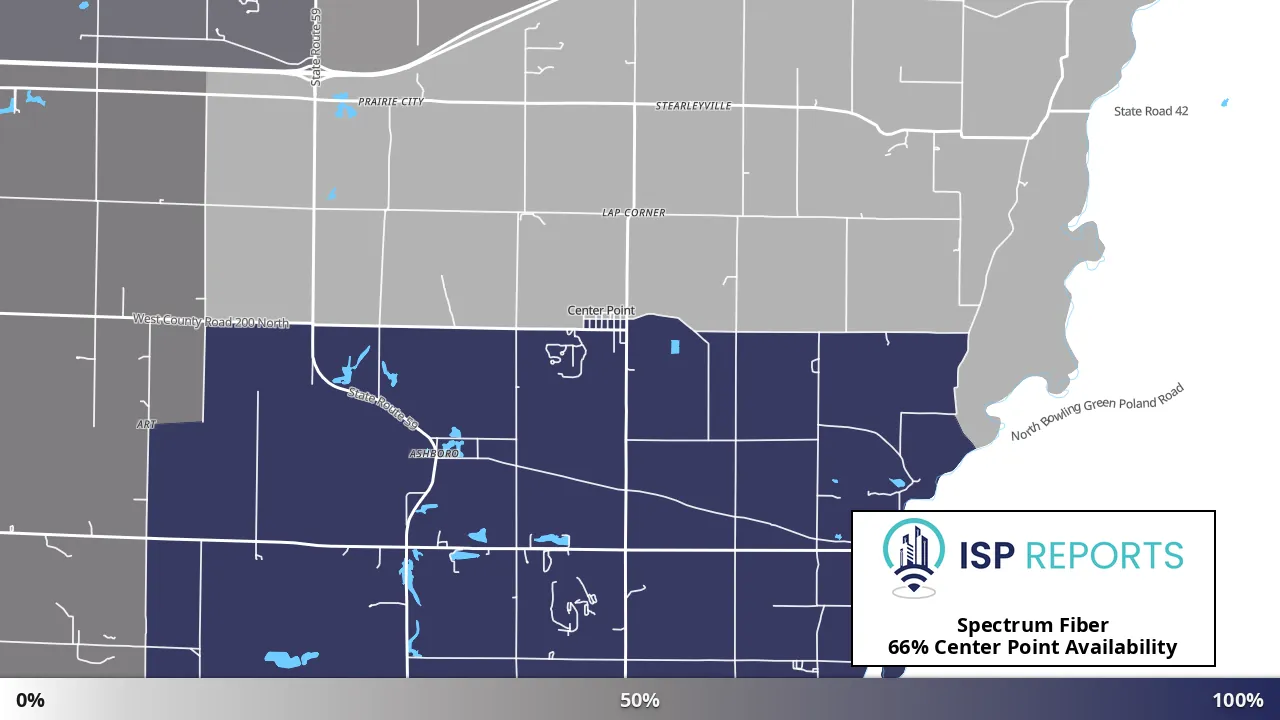 Center Point, IN map of internet availability