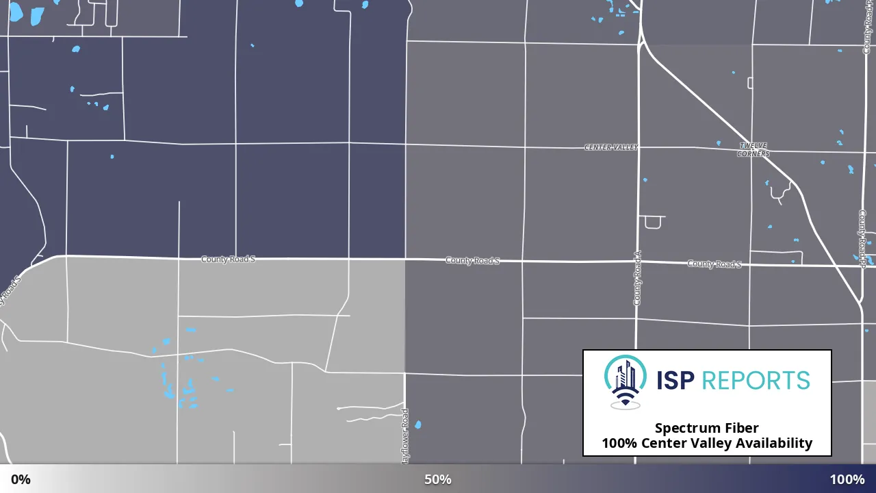 Center Valley, WI map of internet availability