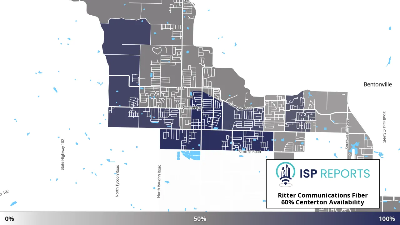Centerton, AR map of internet availability