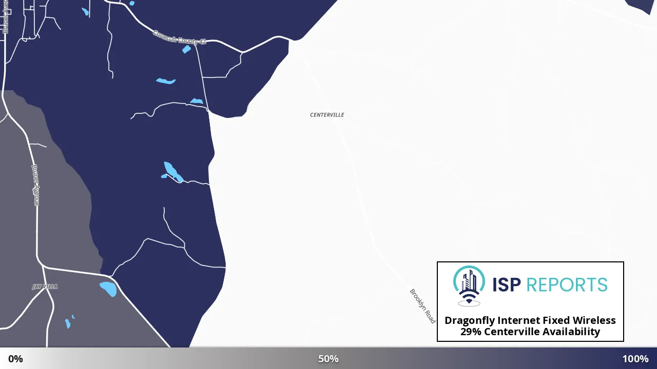 Centerville, AL map of internet availability