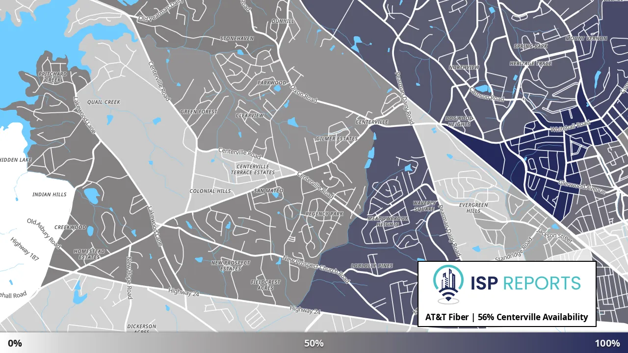 Centerville, SC map of internet availability