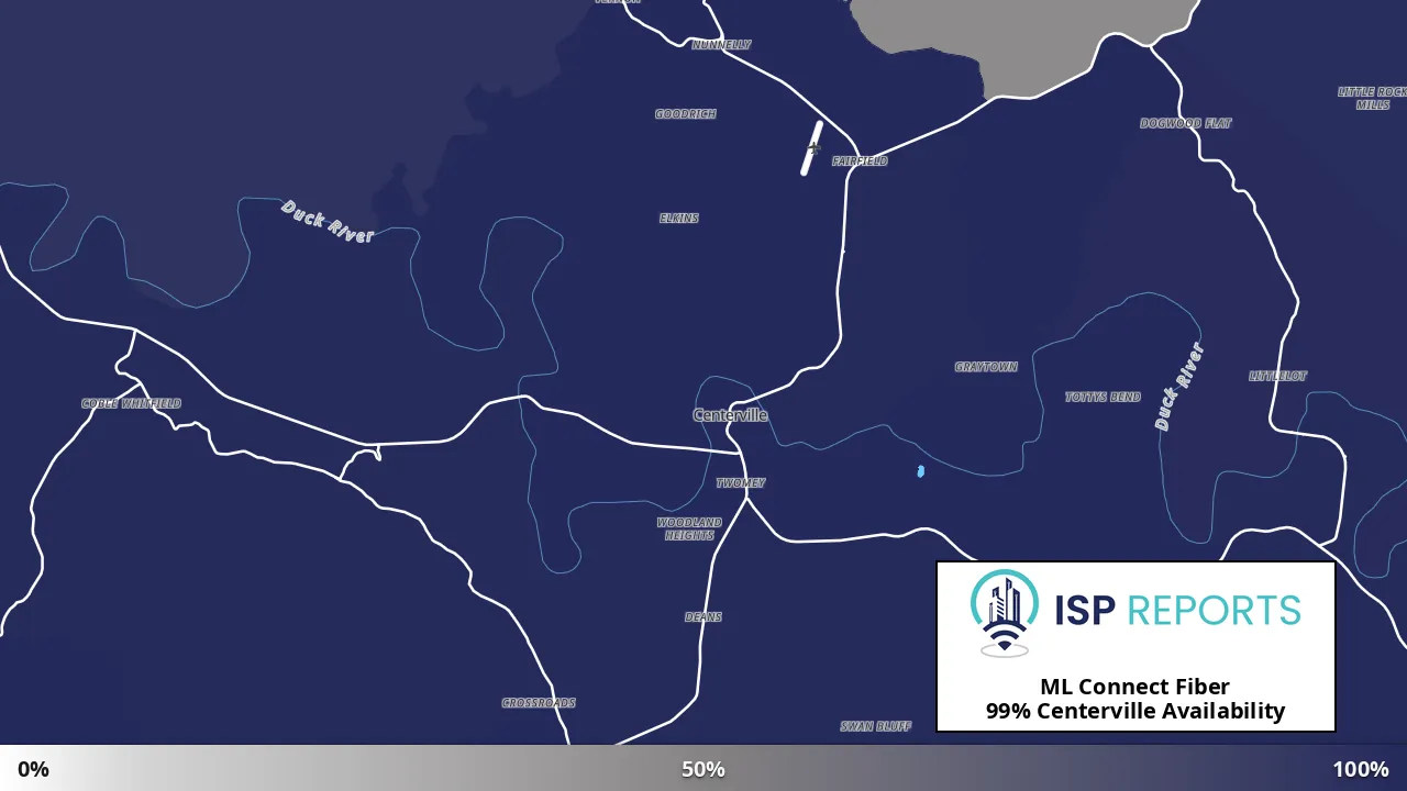 Centerville, TN map of internet availability