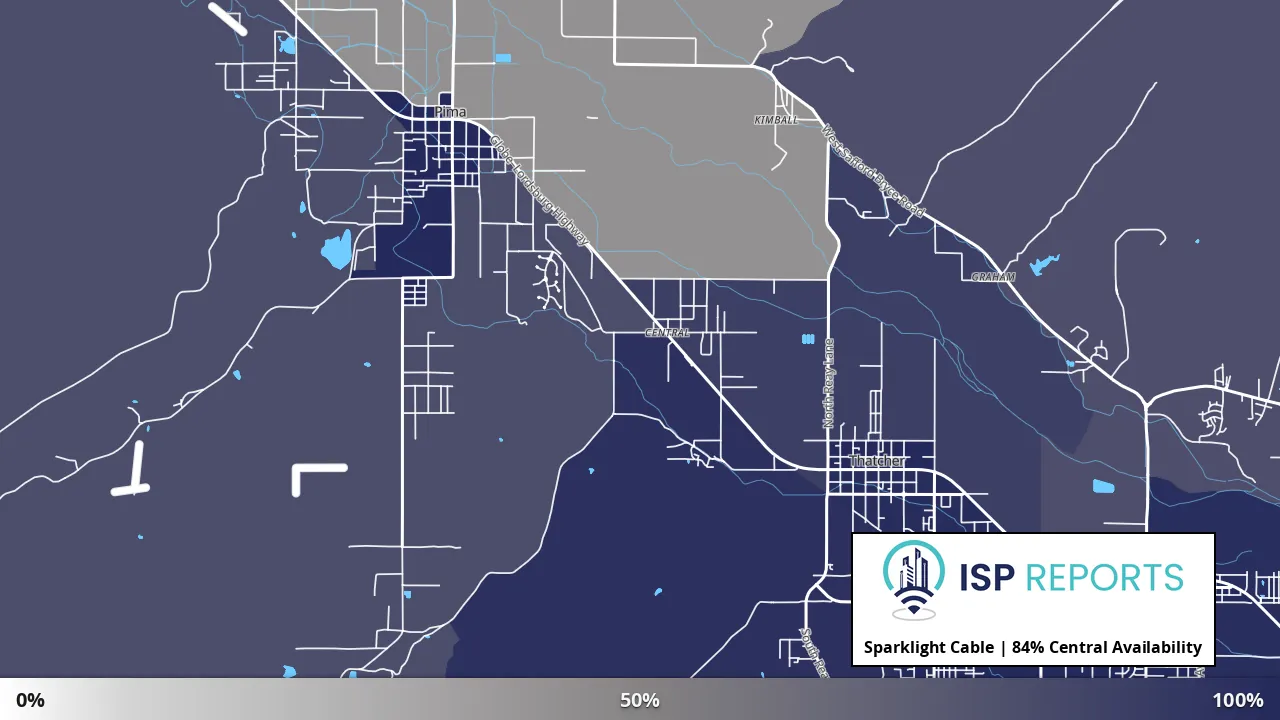 Central, AZ map of internet availability