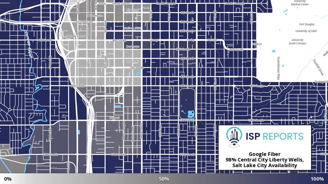 Central City Liberty Wells, Salt Lake City, UT map of internet availability