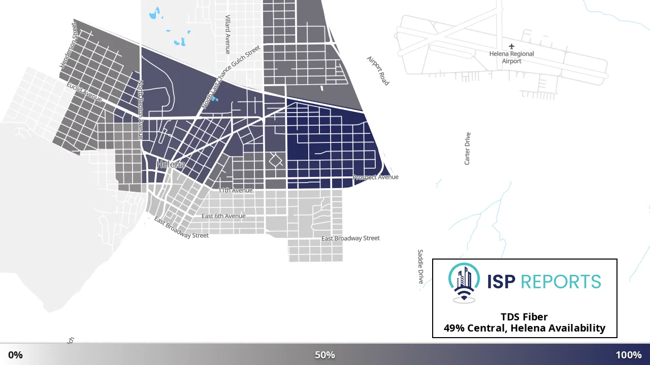 Central, Helena, MT map of internet availability
