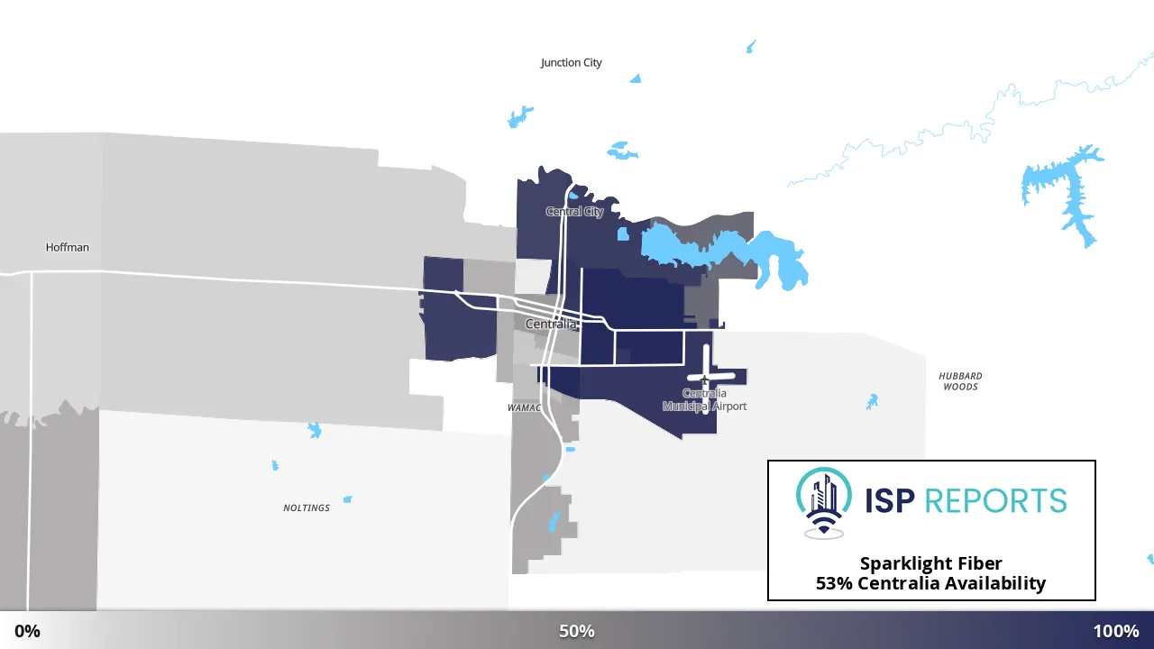Centralia, IL map of internet availability