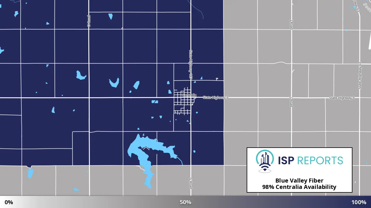 Centralia, KS map of internet availability