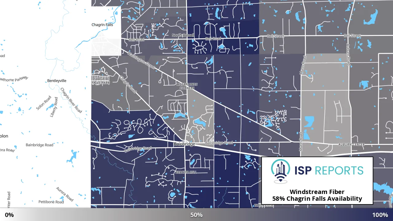 Chagrin Falls, OH map of internet availability