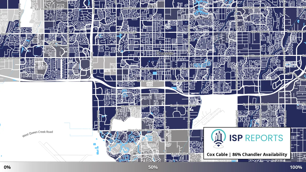 Chandler, AZ map of internet availability