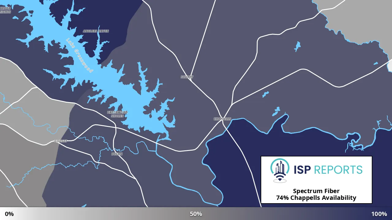 Chappells, SC map of internet availability