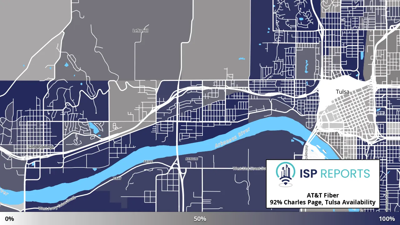 Charles Page, Tulsa, OK map of internet availability
