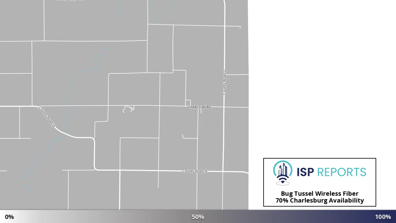 Charlesburg, WI map of internet availability