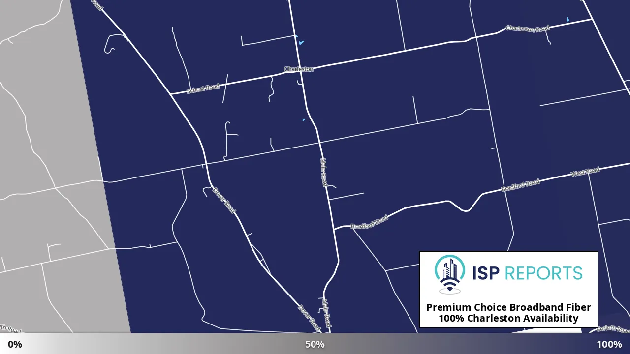 Charleston, ME map of internet availability