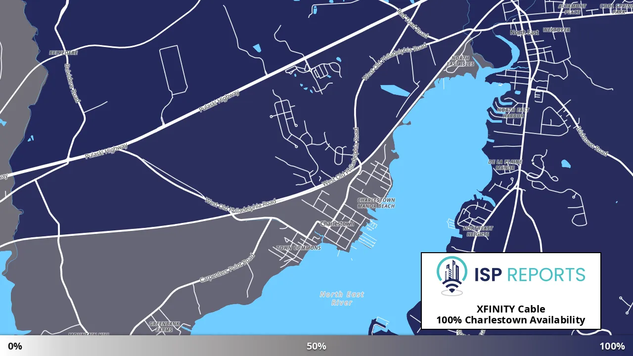 Charlestown, MD map of internet availability