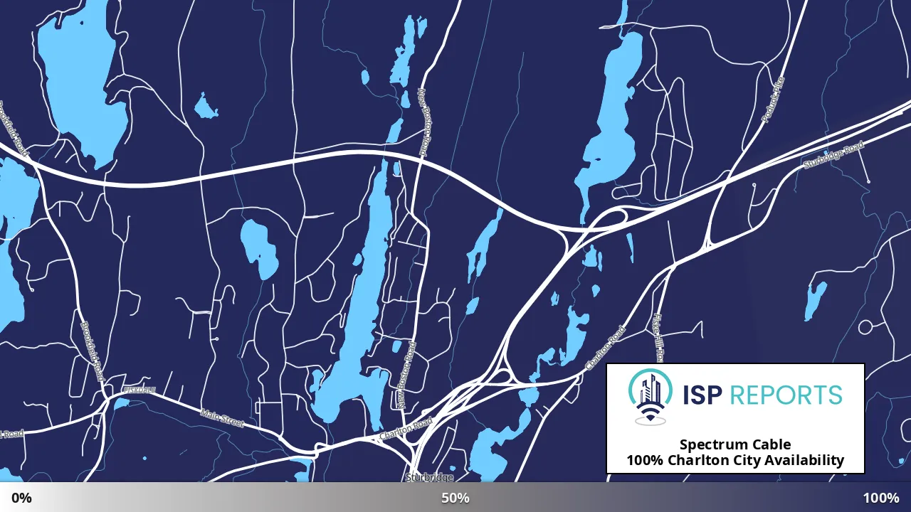Charlton City, MA map of internet availability
