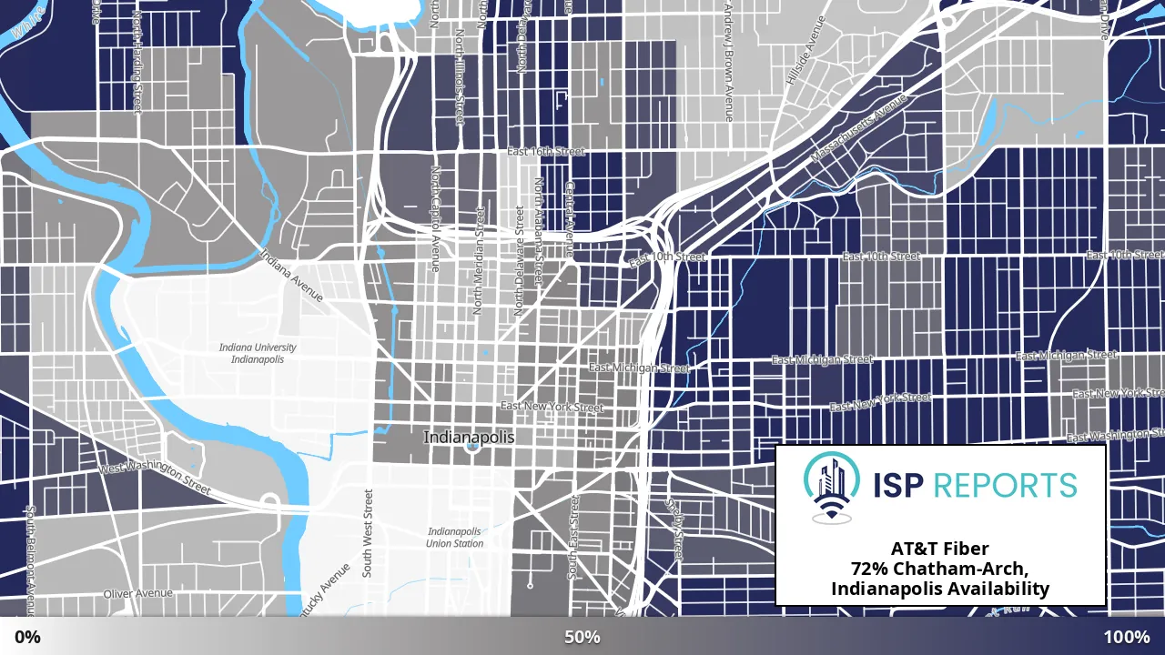 Chatham-Arch, Indianapolis, IN map of internet availability