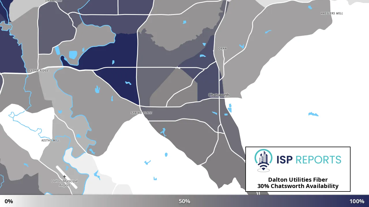 Chatsworth, GA map of internet availability