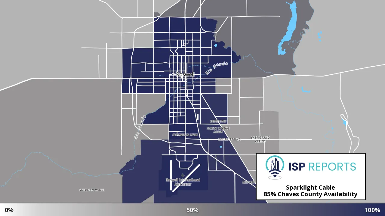 Chaves County, NM map of internet availability