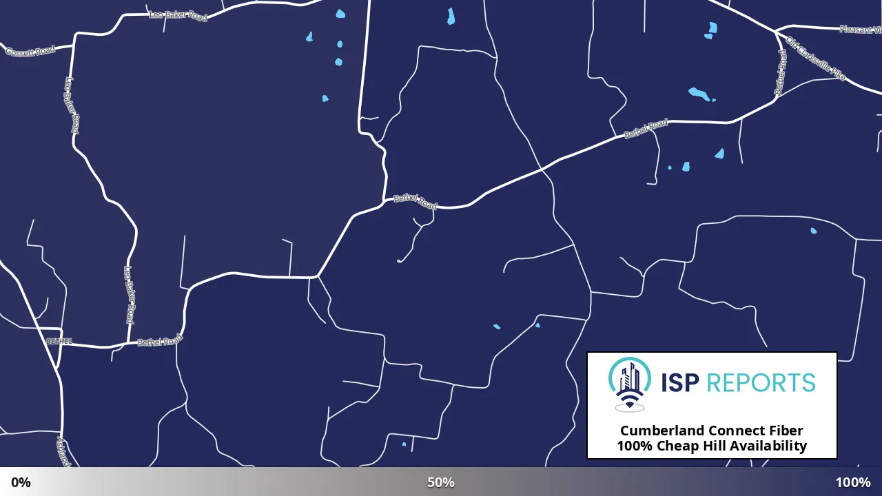 Cheap Hill, TN map of internet availability