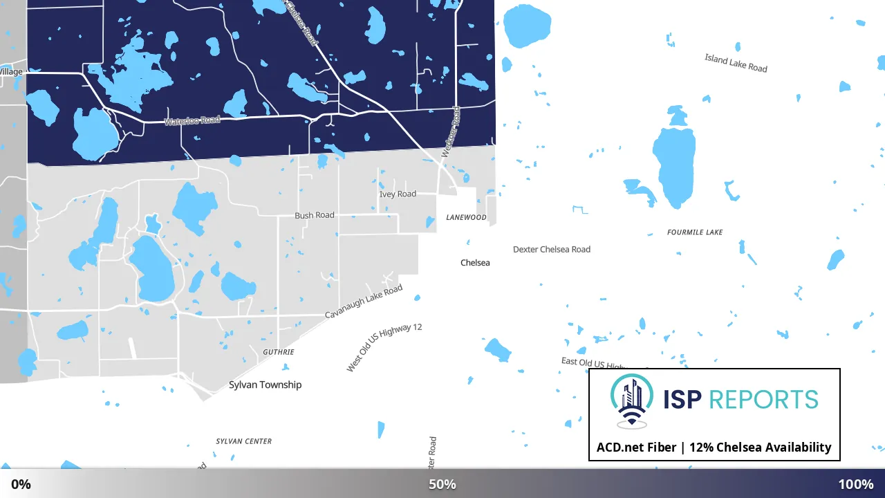 Chelsea, MI map of internet availability