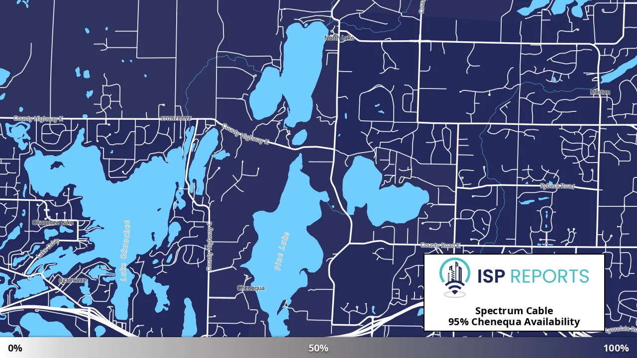 Chenequa, WI map of internet availability