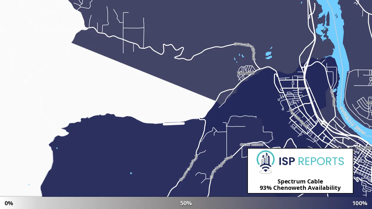 Chenoweth, OR map of internet availability