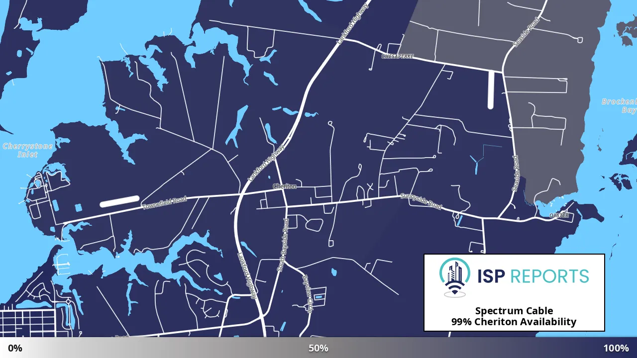 Cheriton, VA map of internet availability