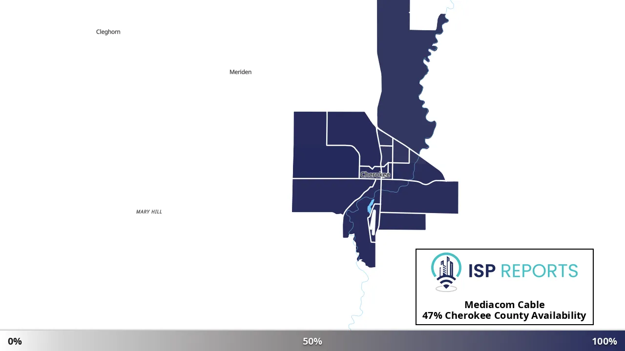 Cherokee County, IA map of internet availability