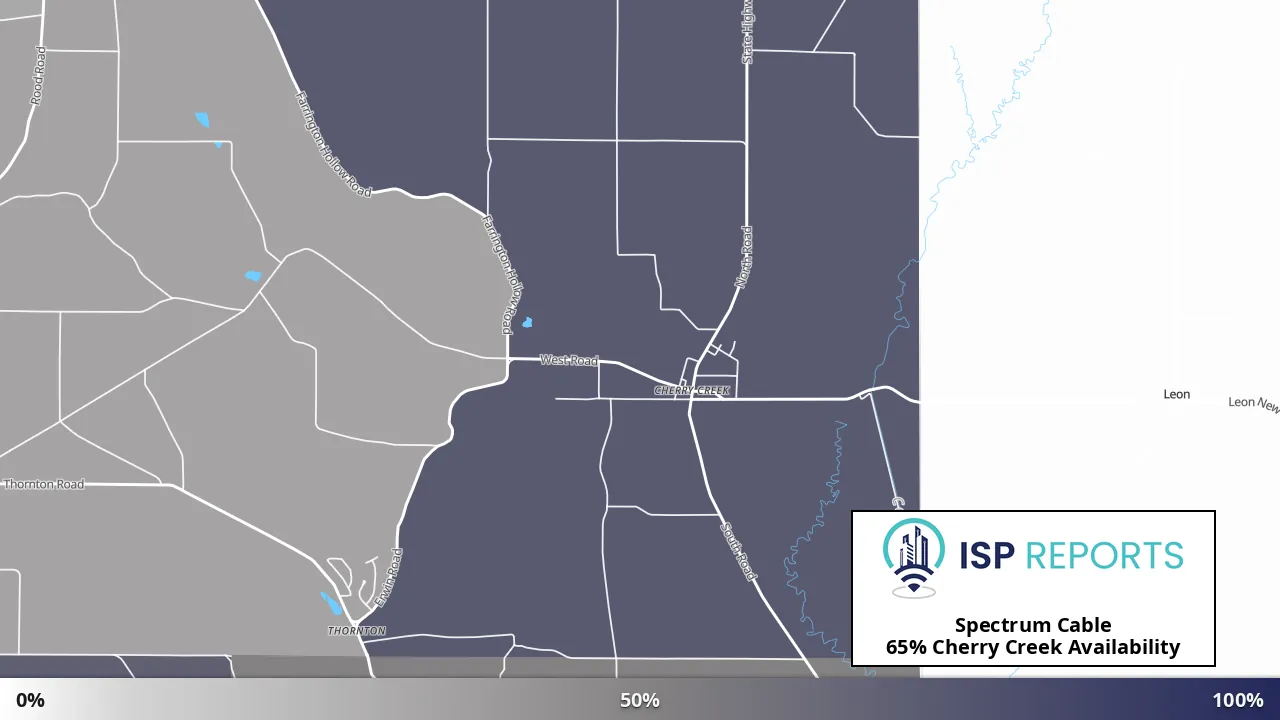 Cherry Creek, NY map of internet availability