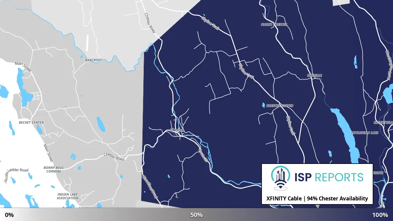 Chester, MA map of internet availability