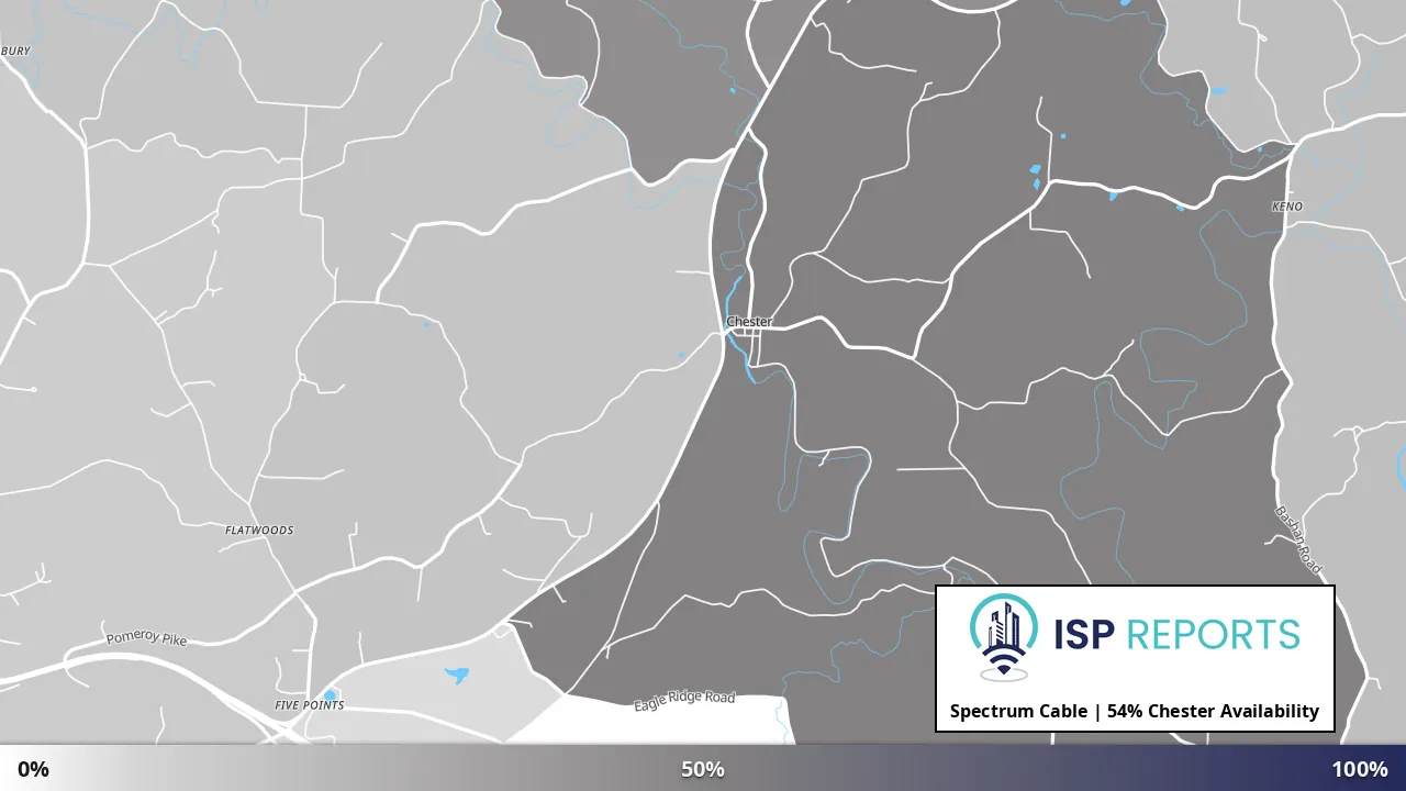 Chester, OH map of internet availability