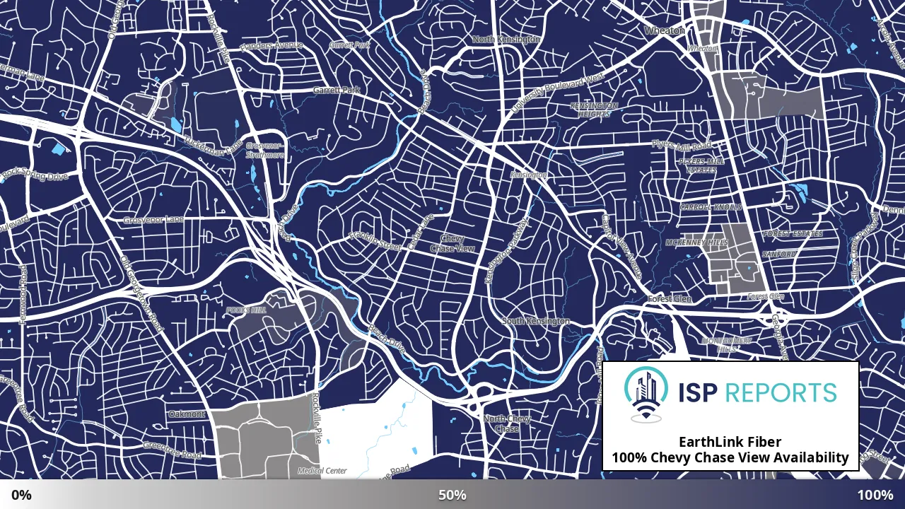 Chevy Chase View, MD map of internet availability