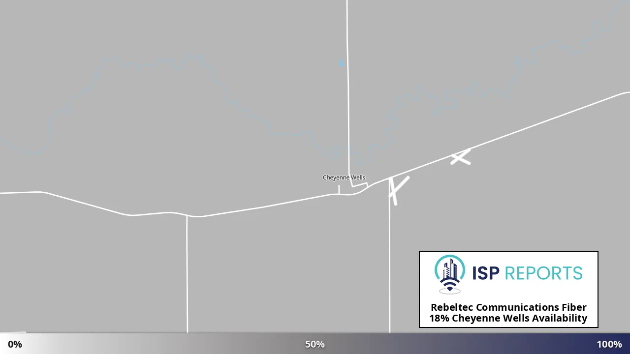 Cheyenne Wells, CO map of internet availability