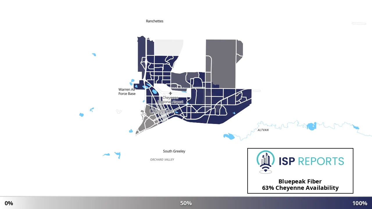 Cheyenne, WY map of internet availability