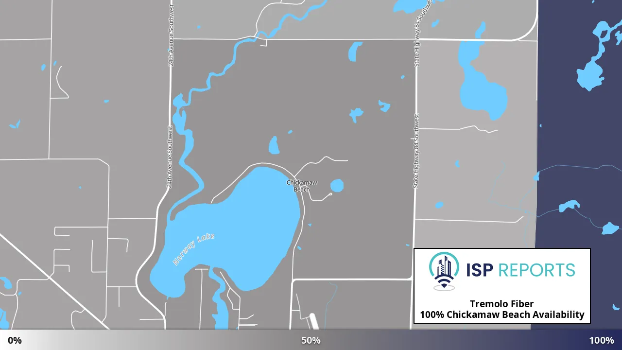 Chickamaw Beach, MN map of internet availability